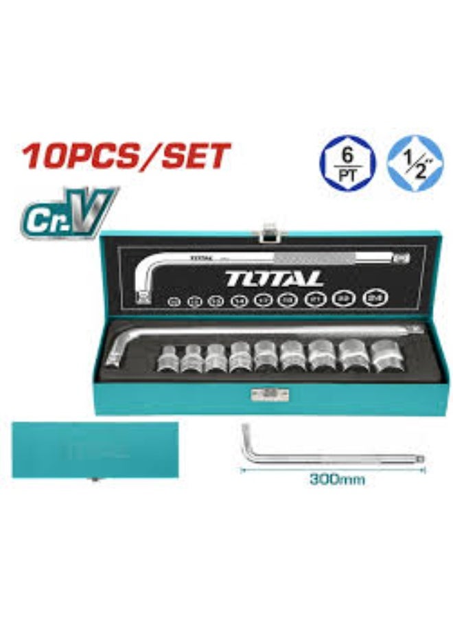 TOTAL 1/2" Socket Set – 10 Pieces - Image 3